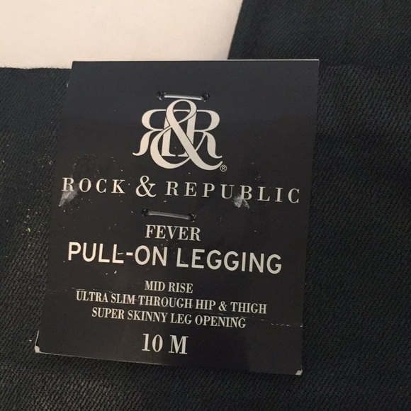 Rock & Republic dark teal green pullon legging - Picture 6 of 8